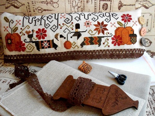 Turkey sausage cross stitch - sausage,