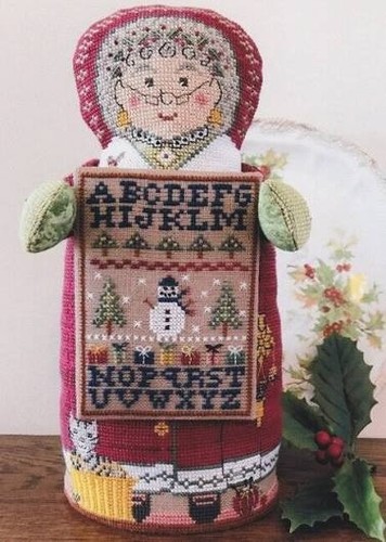 Mrs santa sampler cross - santa's,