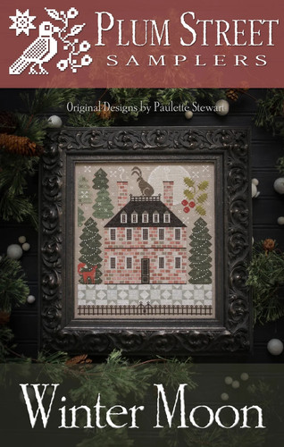 Winter moon cross stitch - winter,