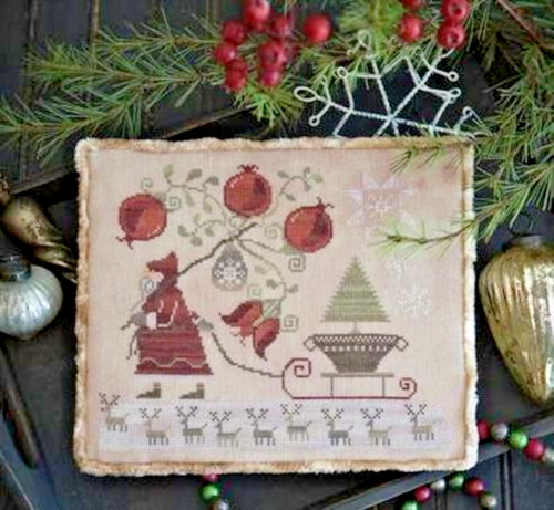 Pomegranate santa cross - santa, stitch