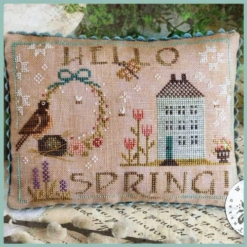 Tis spring cushion hello - cushion,