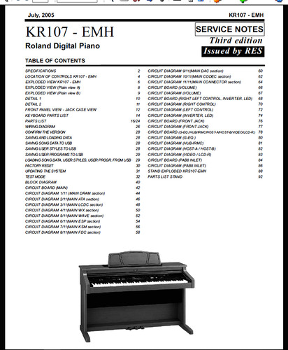 Roland 107 service manual - kr-107,