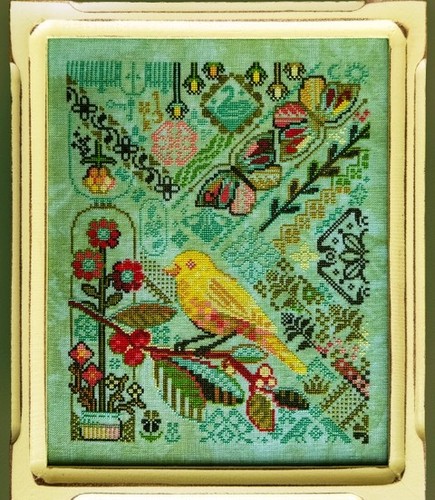 Canary yellow cross stitch - cross,