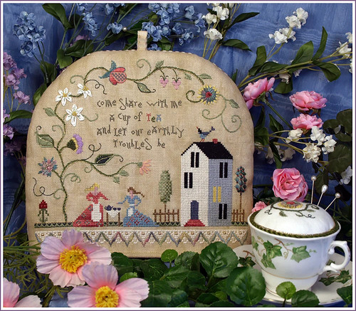 Tea party cross stitch - tea, pattern
