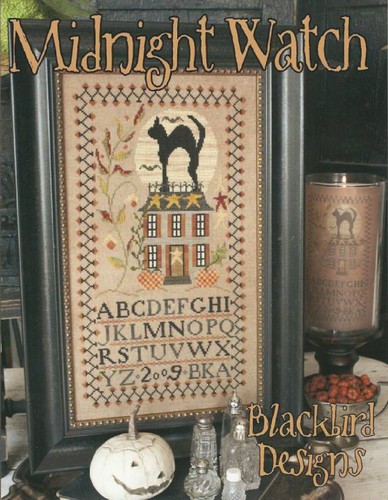 Midnight watch cross stitch - watch,