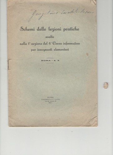 Schemi delle lezioni pratiche