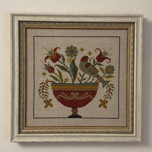 Fraktur flowers cross stitch - cross,