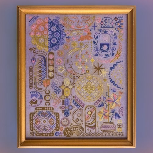 Moon sampler cross stitch - moon,